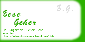bese geher business card